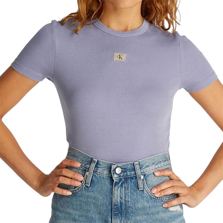 Washed Woven Label t-shirt maniche corte da donna Calvin Klein | J20J225244VFV